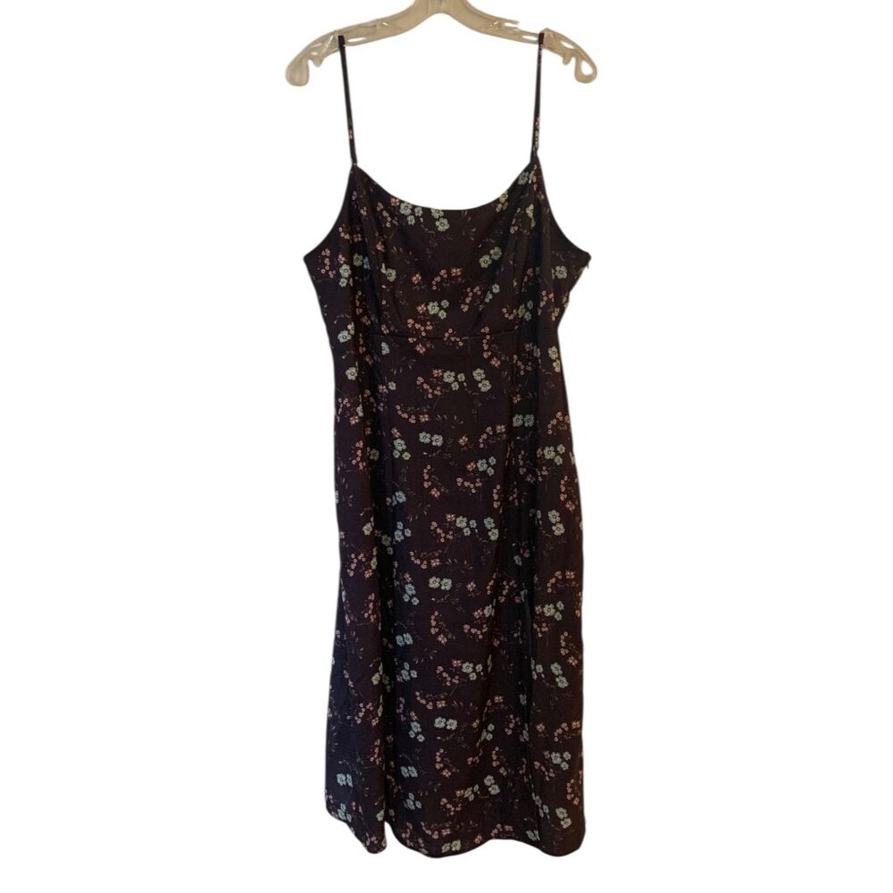 ORIGINALITY by Dry Goods Purple Floral Women's Slip Midi Dress NWT Size XL